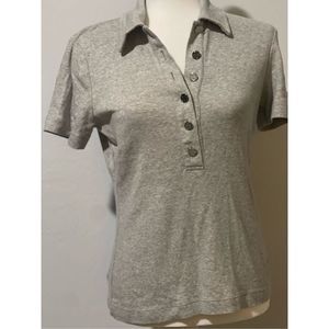 Tory Burch Gray Short Sleeve Polo Tee